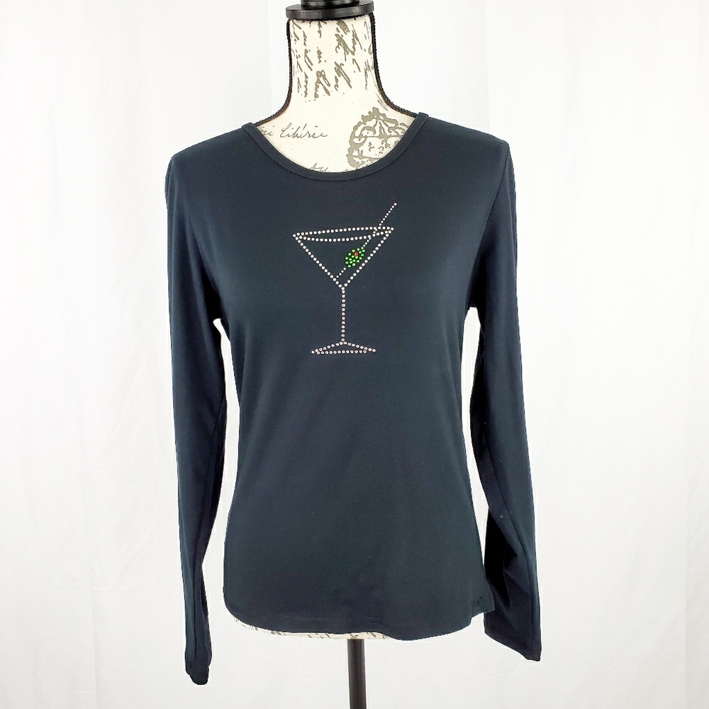 Falls Creek Black Long Sleeve Tee Shirt Medium